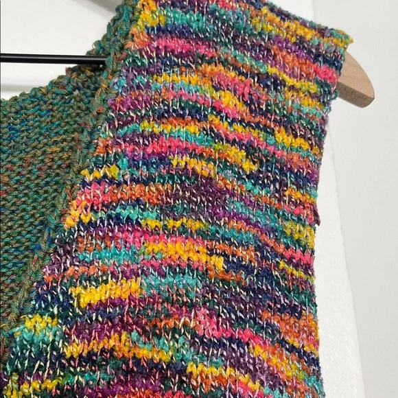 Hand Crafted Multicolor Knit Women's Cardigan Vest - Picture 4 of 12